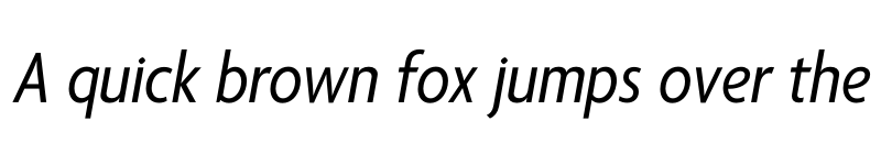 Preview of Agenda One Condensed Italic font