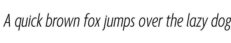 Preview of Agenda One Extra Condensed Light Italic font