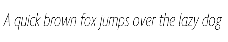 Preview of Agenda One Extra Condensed Thin Italic font