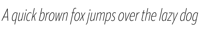 Preview of ApparatExtraCond Extralight Italic font