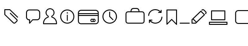 Preview of Arista Pro Icons ExtraLight font