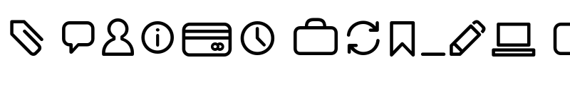 Preview of Arista Pro Icons Light font