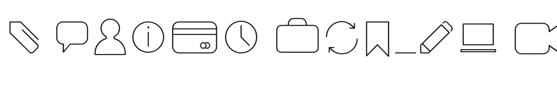 Preview of Arista Pro Icons Thin font