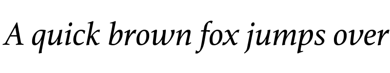 Preview of Athelas Italic font