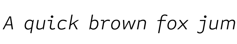Preview of Attribute Text Light Italic font
