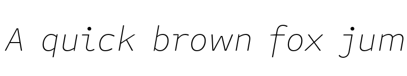 Preview of Attribute Text Thin Italic font