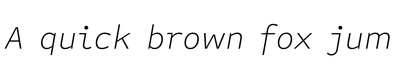 Preview of Attribute Text Xlight Italic font