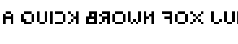 Preview of BackwardsPixelized Regular font