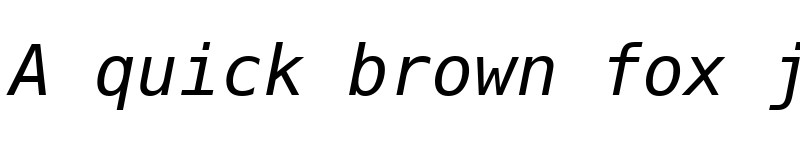 Preview of Bitstream Vera Sans Mono Oblique font