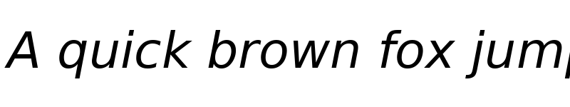 Preview of Bitstream Vera Sans Oblique font