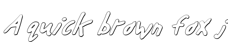 Preview of Buttons the Bear 3D Italic Italic font