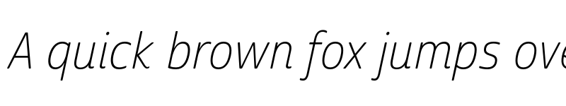 Preview of Cabrito Sans Cond Thin Ital font