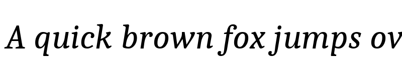 Preview of Caladea Italic font