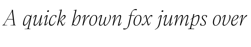 Preview of Calvino Grande Trial Extralight Italic font