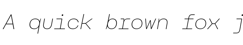 Preview of Carbona Test Mono ExtraLight Slanted font