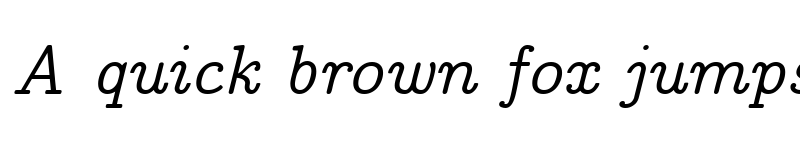 Preview of CMU Concrete Italic font