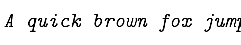 Preview of CMU Typewriter Text Italic font