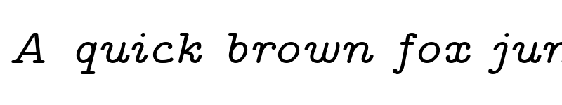 Preview of CMU Typewriter Text Variable Width Italic font