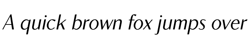 Preview of Contralto Small Light Italic font