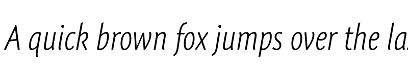 Preview of Expo Sans Pro ExtraLight Condensed Italic font