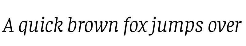 Preview of Faustina Light Italic font