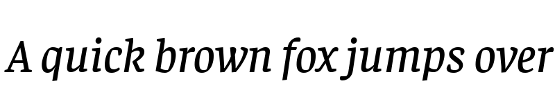 Preview of Faustina Medium Italic font