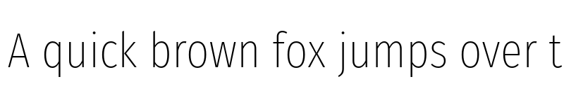Preview of Fira Sans Compressed UltraLight font