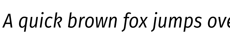 Preview of Fira Sans Condensed Book Italic font
