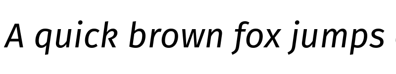 Preview of Fira Sans Italic font