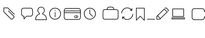 Preview of FONTSPRING DEMO - Antipasto Icons ExtraLight Regular font