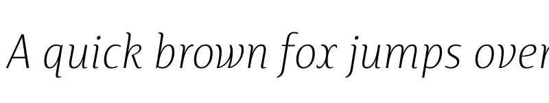 Preview of FONTSPRING DEMO - Artigua Thin Italic Regular font