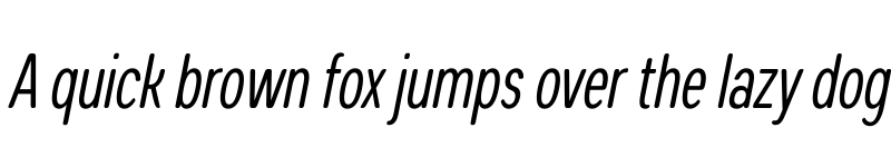 Preview of FONTSPRING DEMO - Coben Condensed Light Italic font