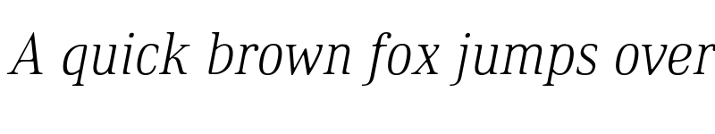 Preview of FONTSPRING DEMO - Ethos Condensed Thin Italic Condensed Thin Italic font