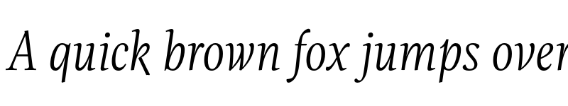 Preview of FONTSPRING DEMO - Evans Narrow Extralight Italic font