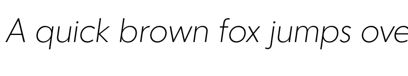 Preview of FONTSPRING DEMO - Extra Light Italic Italic font