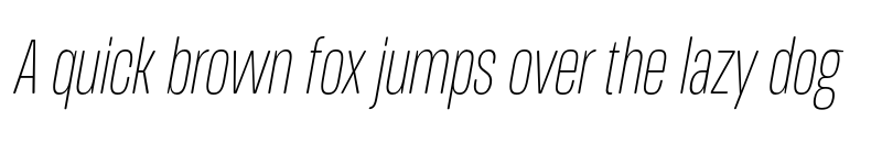 Preview of FONTSPRING DEMO - Extra Light Ultra Cn It Italic font