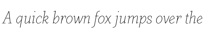 Preview of FONTSPRING DEMO - Farrerons Serif Thin Italic font