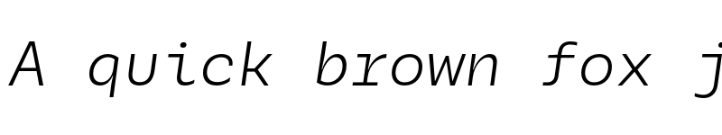 Preview of FONTSPRING DEMO - Galix Mono Lt Italic font