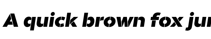 Preview of FONTSPRING DEMO - Helios Stencil Heavy Italic Regular font