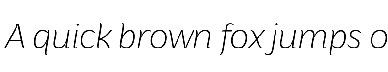 Preview of FONTSPRING DEMO - Hua Extralight Italic font