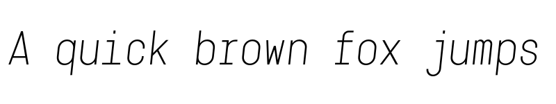 Preview of FONTSPRING DEMO - Karben 205 Mono Italic font