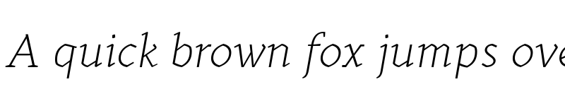 Preview of FONTSPRING DEMO - Kitsch Text Extralight Italic font