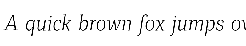 Preview of FONTSPRING DEMO - Mediator Serif Narrow ExtLt Italic font