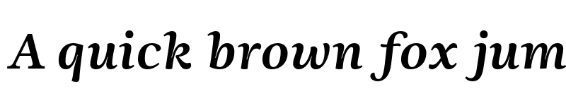 Preview of FONTSPRING DEMO - Ninfa Serif Bold Bold Italic font