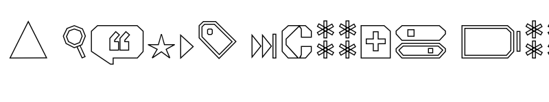 Preview of FONTSPRING DEMO - Open TECH Neue Icons Outline Regular font