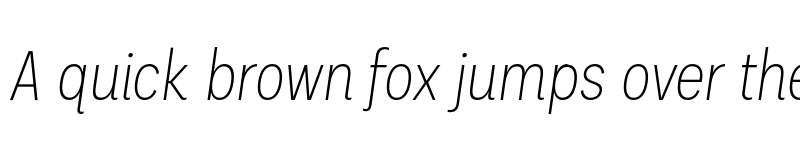 Preview of FONTSPRING DEMO - Palo Condensed Exlight Italic Regular font