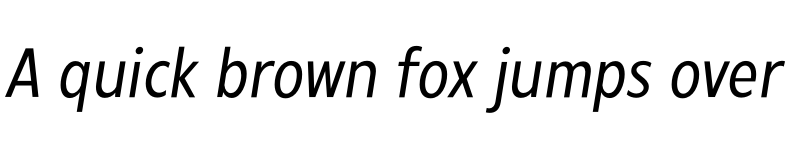 Preview of FONTSPRING DEMO - Radiate Sans Condensed Italic font