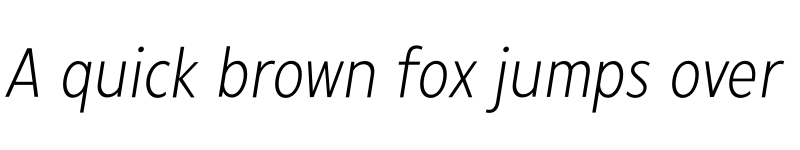 Preview of FONTSPRING DEMO - Radiate Sans Light Condensed Italic font