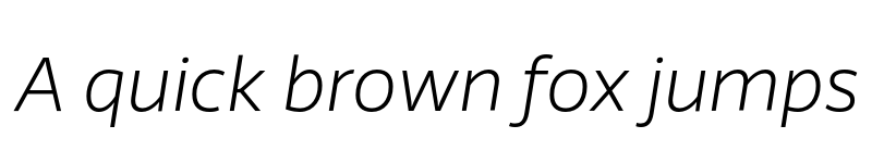 Preview of FONTSPRING DEMO - Riona Sans ExtraLight Italic font