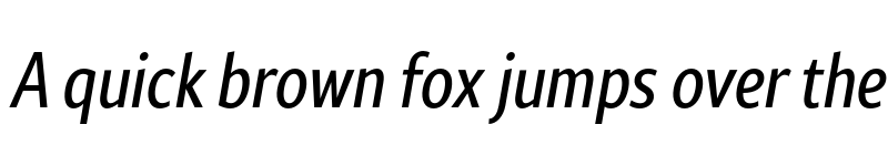 Preview of FONTSPRING DEMO - Rival Sans Narrow Italic font